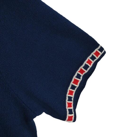 Vtg Southern Lady Women's L Nautical Flag Anchor Navy Sweater Knit Top Maritime - Picture 4 of 5